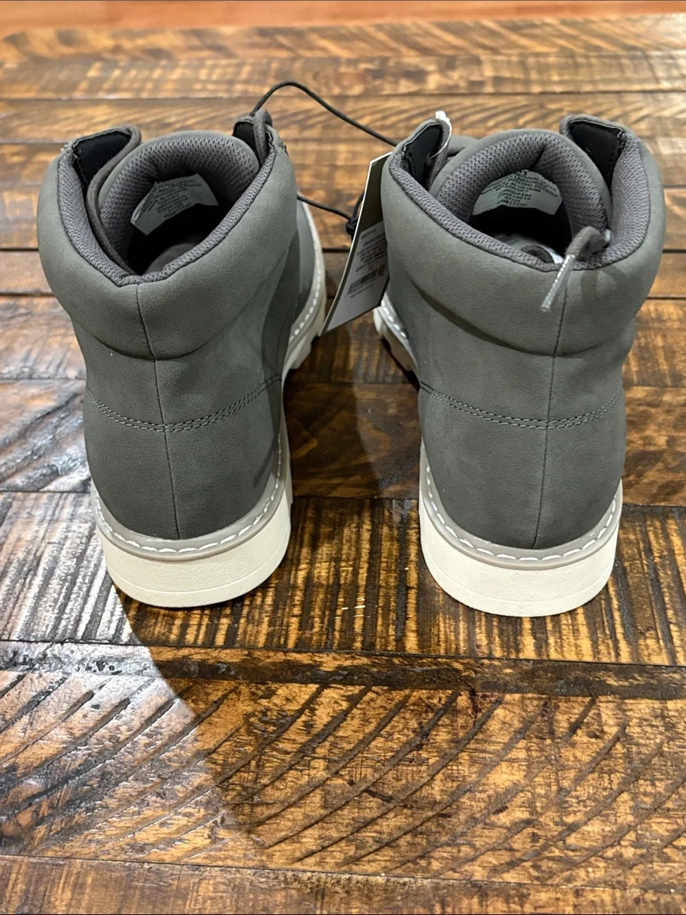 Gray Lace-Up Boots